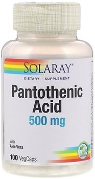 Фото Solaray Pantothenic Acid 500 мг 100 капсул (SOR04380)