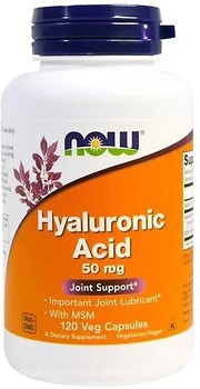 Фото Now Foods Hyaluronic Acid 50 мг 120 капсул