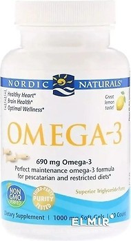 Фото Nordic Naturals Omega-3 со вкусом лимона 1000 мг 60 капсул