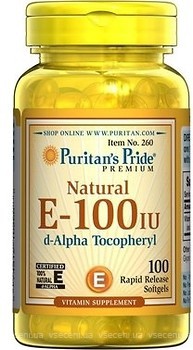 Фото Puritan's Pride Vitamin E 100 UI 100 капсул