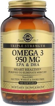 Фото Solgar Omega-3 950 мг 100 капсул