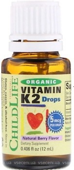 Фото ChildLife Organic Vitamin K2 Drops со вкусом ягод 12 мл (CDL14500)