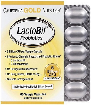 Фото California Gold Nutrition LactoBif Probiotics 60 капсул (CGN00963)