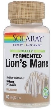 Фото Solaray Organically Grown Fermented Lion's Mane 500 мг 60 капсул (SOR71983)