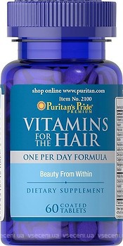 Фото Puritan's Pride Vitamins for the Hair 60 таблеток