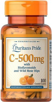 Фото Puritan's Pride Vitamin C 500 мг with Bioflavonoids & Rose Hips 100 капсул