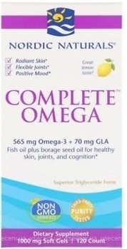 Фото Nordic Naturals Complete Omega 1000 мг со вкусом лимона 120 капсул (NOR02770)