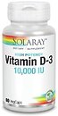 Фото Solaray Vitamin D3 10000 IU 60 капсул (SOR75250)