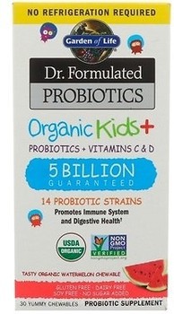 Фото Garden of Life Dr. Formulated Probiotics Organic Kids со вкусом арбуза 30 таблеток (GOL12215)