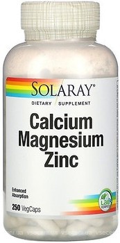 Фото Solaray Calcium Magnesium Zinc 250 капсул (SOR04561)