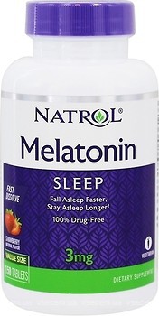 Фото Natrol Melatonin 3 мг со вкусом клубники 150 таблеток