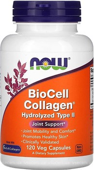 Фото Now Foods BioCell Collagen Hydrolyzed Type II 120 капсул (03008)
