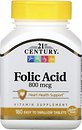 Фото 21st Century Folic Acid 800 мкг 180 таблеток