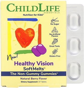 Фото ChildLife Healthy Vision SoftMelts со вкусом ягод 27 таблеток (CDL10050)