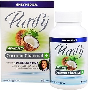 Фото Enzymedica Purify Activated Coconut Charcoal Plus 60 капсул