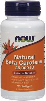 Фото Now Foods Natural Beta Carotene 25000 IU 90 капсул