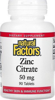 Фото Natural Factors Zinc Citrate 50 мг 90 таблеток