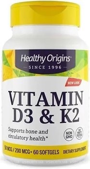 Фото Healthy Origins Vitamin D3 & Vitamin K2 60 капсул
