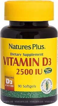 Фото Nature's Plus Vitamin D3 2500 IU 90 капсул