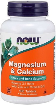 Фото Now Foods Magnesium & Calcium 100 таблеток