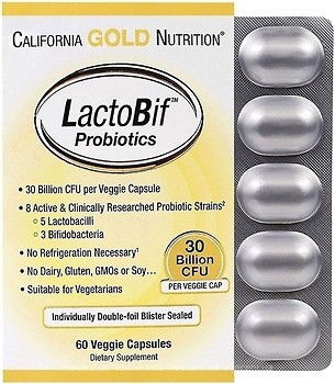 Фото California Gold Nutrition LactoBif Probiotics 30 Billion 60 капсул (CGN00965)