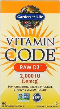 Фото Garden of Life Vitamin Code RAW D3 50 мкг 60 капсул (GOL11413)