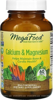 Фото MegaFood Calcium & Magnesium 60 таблеток (MGF10231)