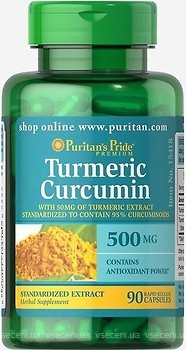 Фото Puritan's Pride Turmeric Curcumin 500 мг 90 капсул