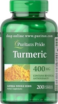 Фото Puritan's Pride Turmeric 400 мг 200 капсул