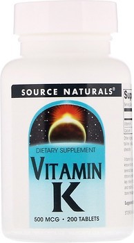 Фото Source Naturals Vitamin K 500 мкг 200 таблеток