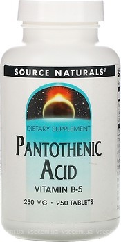 Фото Source Naturals Pantothenic Acid 250 мг 250 таблеток (SN0512)