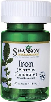 Фото Swanson Iron (Ferrous Fumarate) 18 мг 60 капсул