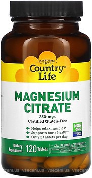 Фото Country Life Magnesium Citrate 120 таблеток