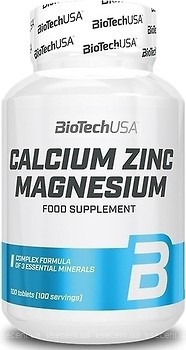 Фото BioTech Calcium Zinc Magnesium 100 таблеток