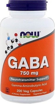 Фото Now Foods GABA 750 мг 200 капсул (NOW00129)