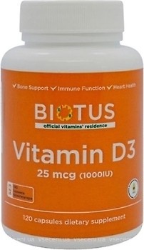 Фото Biotus Vitamin D3 1000 ME 120 капсул (BIO530050)