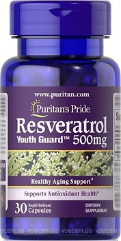 Фото Puritan's Pride Resveratrol 500 мг 30 капсул
