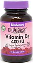 Фото Bluebonnet Nutrition EarthSweet Chewables Vitamin D3 со вкусом малины 400 IU 90 таблеток