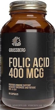 Фото Grassberg Folic Acid 400 мкг 60 капсул