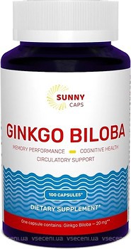 Фото Sunny Folic Ginkgo Biloba 20 мг 100 капсул