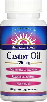 Фото Heritage Store Castor Oil 725 мг 60 капсул