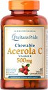 Фото Puritan's Pride Chewable Acerola with Vitamin C 500 мг со вкусом ягод 60 таблеток