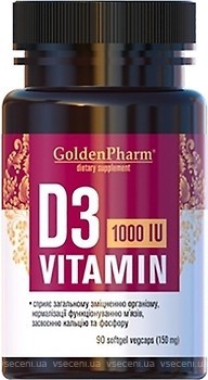 Фото Golden Pharm Vitamin D3 1000 IU 90 капсул