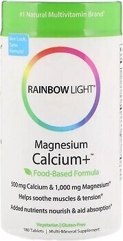 Фото Rainbow Light Magnesium Calcium + Food-Based Formula 180 таблеток
