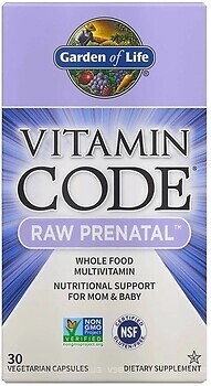 Фото Garden of Life Vitamin Code RAW prenatal 30 капсул