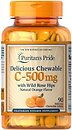 Фото Puritan's Pride Chewable Vitamin C-500 мг with Wild Rose Hips со вкусом апельсина 90 таблеток