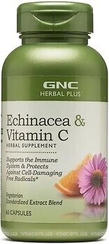 Фото GNC Echinacea Plus Vitamin C 60 капсул