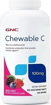 Фото GNC Chewable C 100 мг со вкусом ягод 360 таблеток