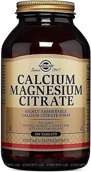 Фото Solgar Calcium Magnesium Citrate 250 таблеток