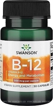 Фото Swanson Vitamin B-12 500 мкг 30 капсул